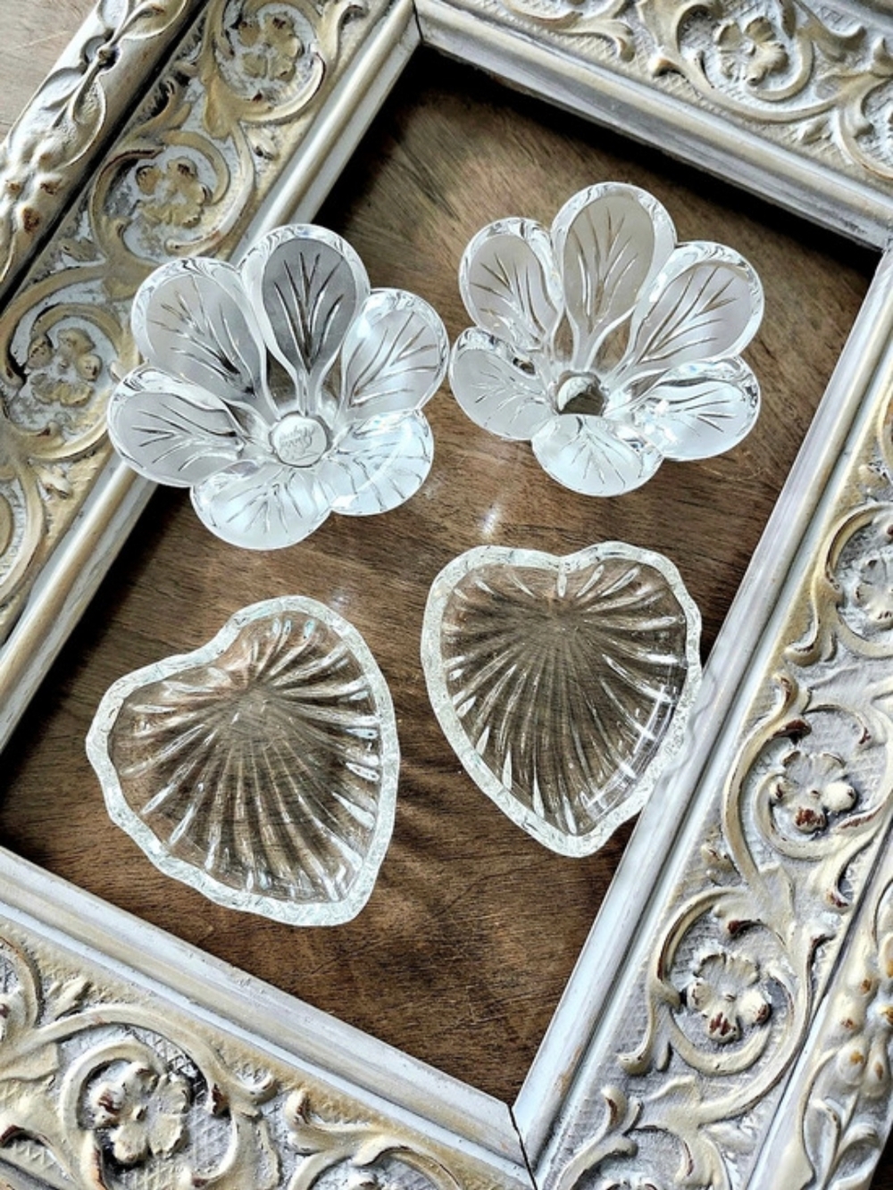 Vintage Crystal Trinkets Set of Four, Made In France